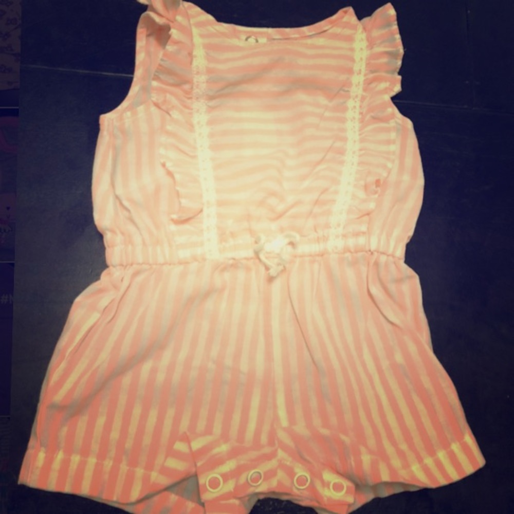 Pink Striped Romper